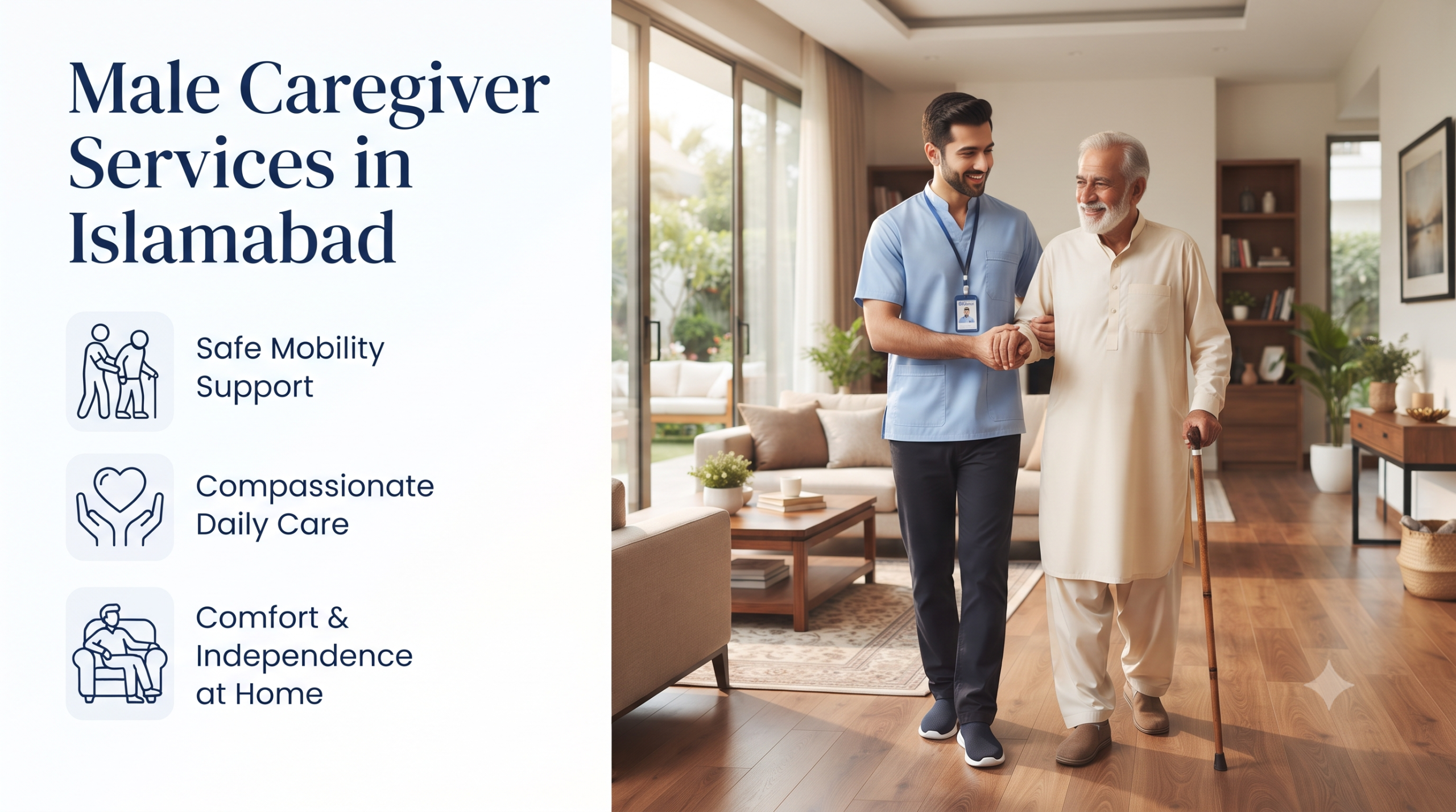 Professional Male Caregiver Services in Islamabad & Rawalpindi | Home Patient Care